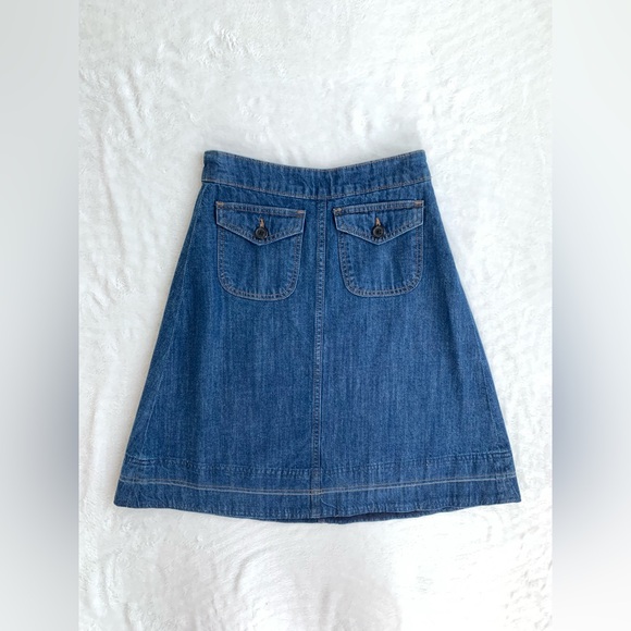 BNWOT GAP 1969 100% Cotton Denim Flap Pocket A-Line Skirt Medium Wash Size 24 - Picture 6 of 12